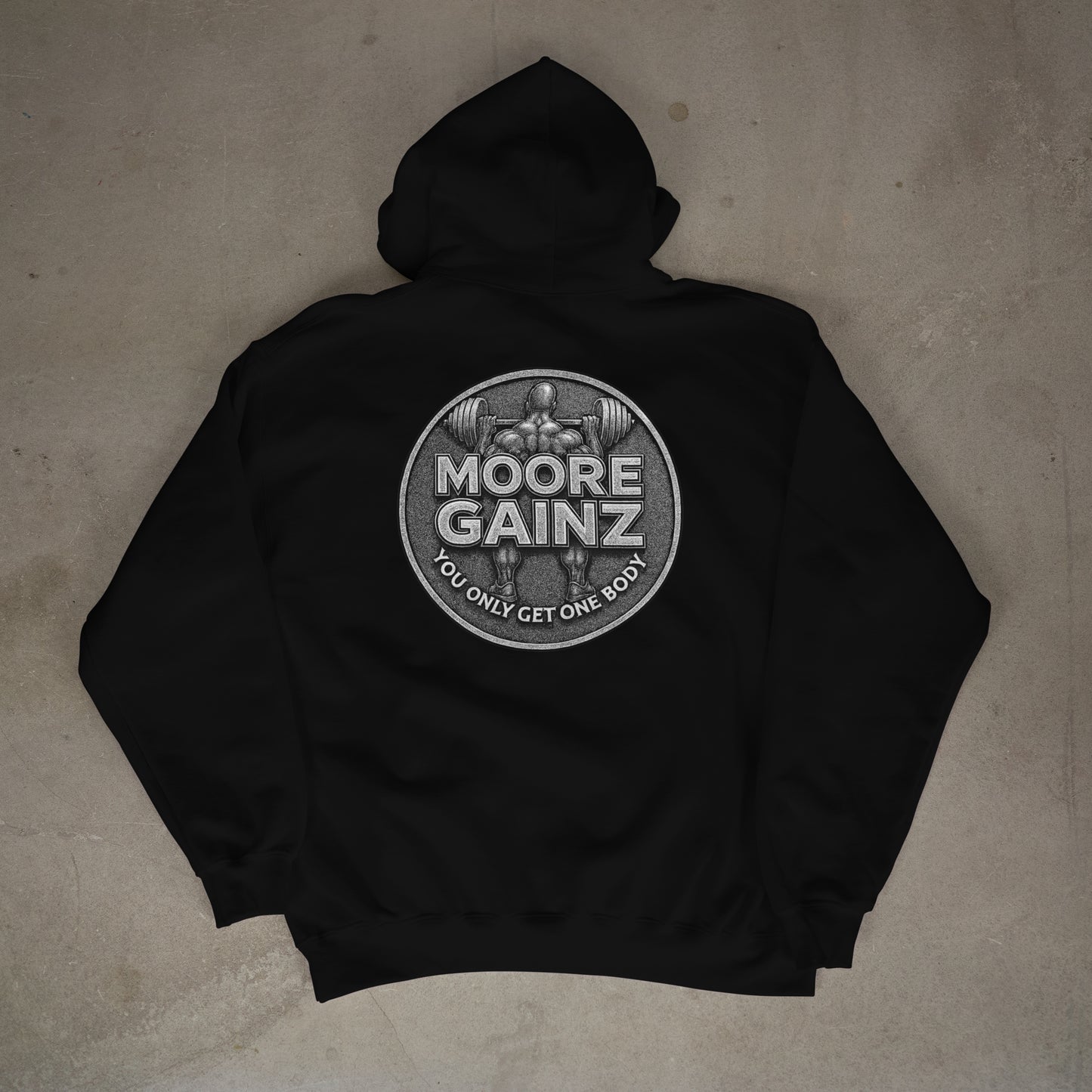 The Moore Gainz Silver Hoodie