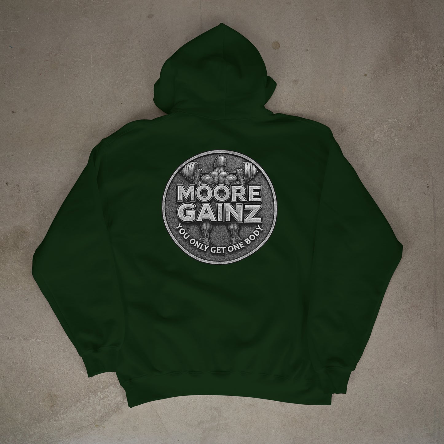 The Moore Gainz Silver Hoodie