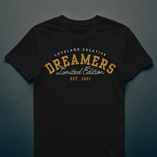 DREAMERS Signature T-Shirt (Gold & White)